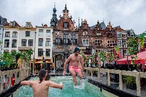 The Traditional New Year's Dive Was Held In Nijmegen.