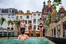 The Traditional New Year's Dive Was Held In Nijmegen.