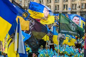 Makeshift Memorial Honor Ukrainian Armed Forces Soldiers Killed In Action With Russian Troops On Independence Square In Kyiv