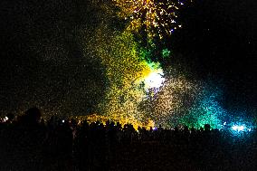 Fireworks During The Farewell To 2024 And The Welcome To 2025 On Geribá Beach, Buzios, Rio De Janeiro, Brazil.