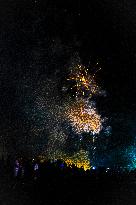 Fireworks During The Farewell To 2024 And The Welcome To 2025 On Geribá Beach, Buzios, Rio De Janeiro, Brazil.