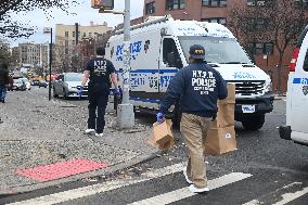 Crime Scene Investigators At Scene Of Mario Fowler Shot And Killed And Another Man Injured In New Year’s Day Shooting In Bronx N