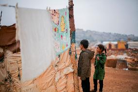 Difficult Living Conditions in Idlib IDP Camps - Syria