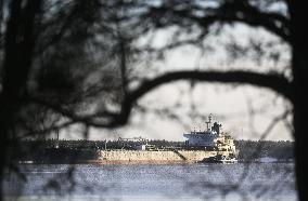 Seized oil tanker Eagle S in Porvoo, Finland