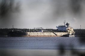 Seized oil tanker Eagle S in Porvoo, Finland