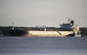 Seized oil tanker Eagle S in Porvoo, Finland