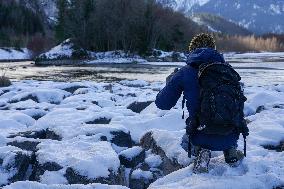 Wintertime At The River Lech Near Fuessen