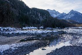 Wintertime At The River Lech Near Fuessen