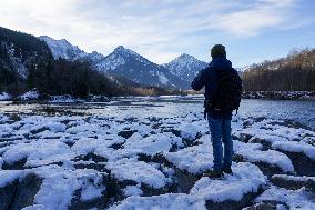 Wintertime At The River Lech Near Fuessen