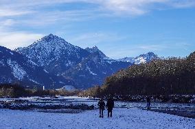 Wintertime At The River Lech Near Fuessen