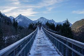 Wintertime At The River Lech Near Fuessen