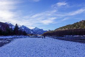 Wintertime At The River Lech Near Fuessen