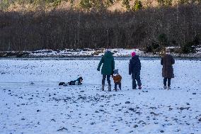 Wintertime At The River Lech Near Fuessen