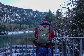 Wintertime At The River Lech Near Fuessen