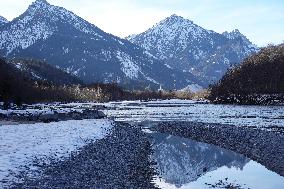 Wintertime At The River Lech Near Fuessen