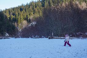 Wintertime At The River Lech Near Fuessen