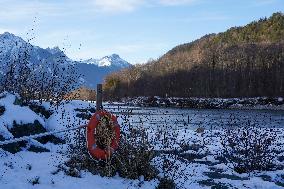 Wintertime At The River Lech Near Fuessen