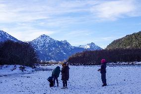 Wintertime At The River Lech Near Fuessen