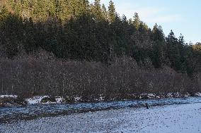 Wintertime At The River Lech Near Fuessen