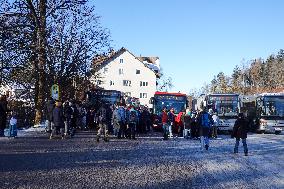 Crowded Fuessen Bus Stop At The Station