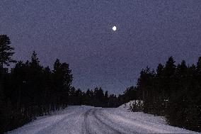 Polar night in Finnish Lapland