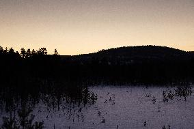 Polar night in Finnish Lapland