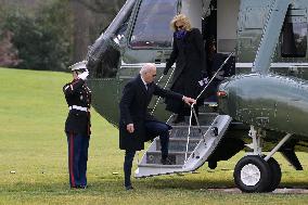 DC: President Biden and First Lady Jill Biden hold a White House arrivals