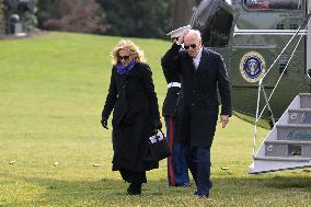 DC: President Biden and First Lady Jill Biden hold a White House arrivals