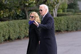 DC: President Biden and First Lady Jill Biden hold a White House arrivals