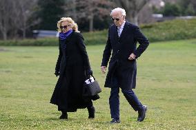 DC: President Biden and First Lady Jill Biden hold a White House arrivals