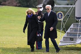 DC: President Biden and First Lady Jill Biden hold a White House arrivals