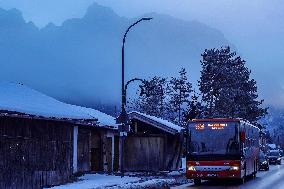 Wet Road Traffic In Winter