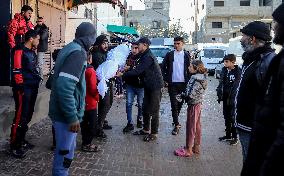 Procession Marks The Farewell To Victims Of An Israeli Airstrike - Gaza