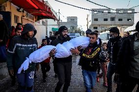 Procession Marks The Farewell To Victims Of An Israeli Airstrike - Gaza