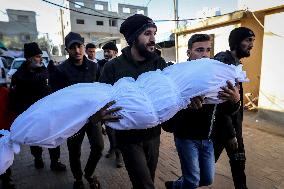 Procession Marks The Farewell To Victims Of An Israeli Airstrike - Gaza