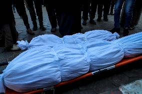 Procession Marks The Farewell To Victims Of An Israeli Airstrike - Gaza