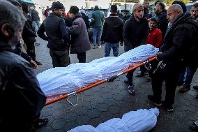 Procession Marks The Farewell To Victims Of An Israeli Airstrike - Gaza