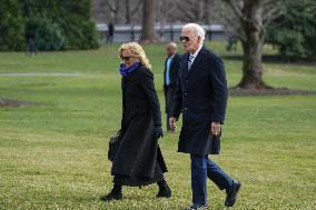 President And Mrs Biden Return To The White House