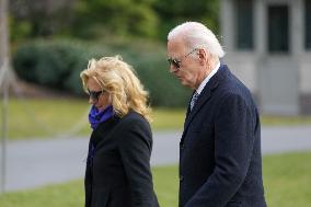 President And Mrs Biden Return To The White House