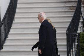 President And Mrs Biden Return To The White House