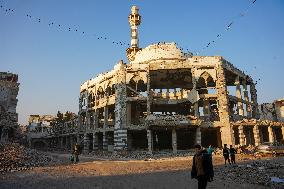 Destruction Of Buildings In Yarmouk Camp Due To Syrian And Russian Shelling