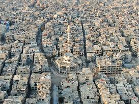 Destruction Of Buildings In Yarmouk Camp Due To Syrian And Russian Shelling