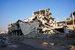 Destruction Of Buildings In Yarmouk Camp Due To Syrian And Russian Shelling