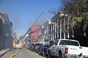 New Orleans Fire Department Responds To Large Fire In Building At Governor Nicholls Street And Chartres Street