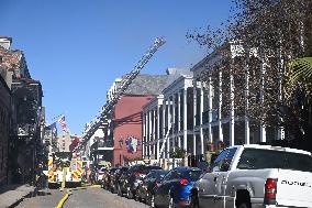 New Orleans Fire Department Responds To Large Fire In Building At Governor Nicholls Street And Chartres Street