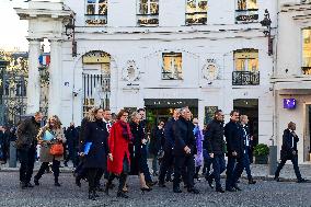 French New Government Arrives at The Elysee - Paris