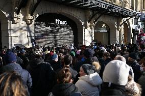 fnac liquidation at the Champs-Elysees in Paris FA