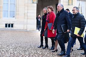 New French Government Arrives For First Council Of Ministers - Paris