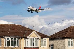 Swiss Airbus A220 Landing