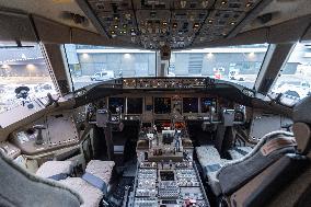 Flight Deck Of A Boeing 777